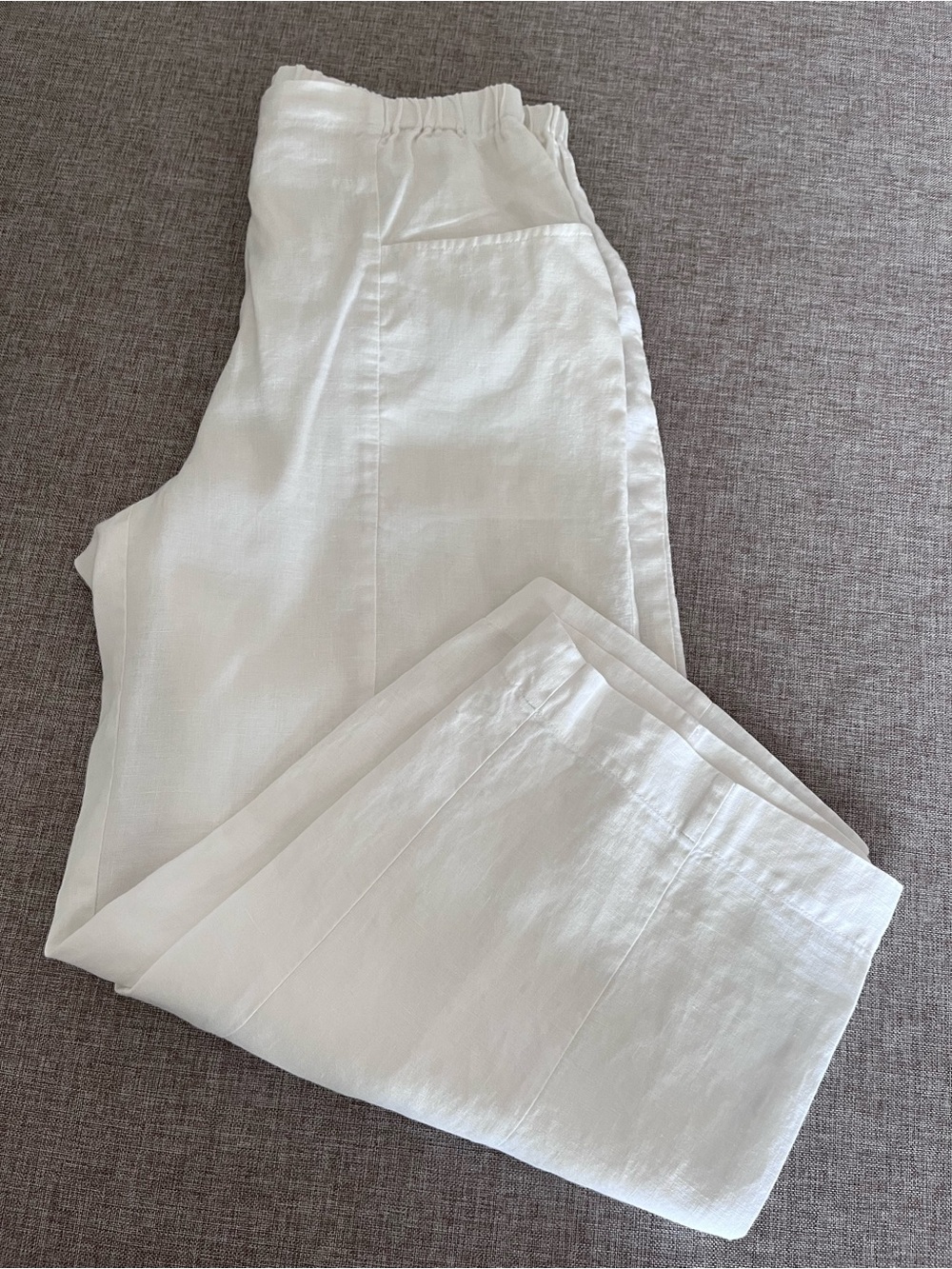 Habitat 100% Linen White Capris XS